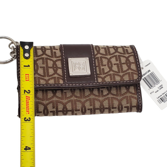 Giani Bernini Block Signature Womens Small Wallet Brown 4.5" - Picture 9 of 10